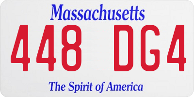 MA license plate 448DG4