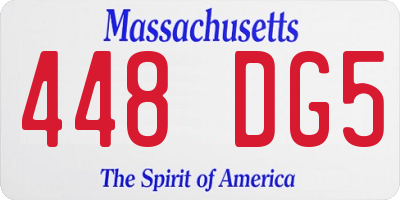 MA license plate 448DG5
