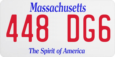 MA license plate 448DG6