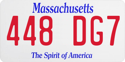MA license plate 448DG7