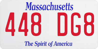 MA license plate 448DG8