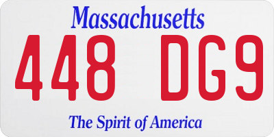 MA license plate 448DG9