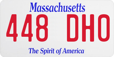 MA license plate 448DH0