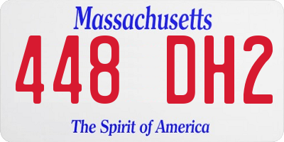 MA license plate 448DH2