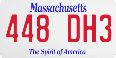 MA license plate 448DH3