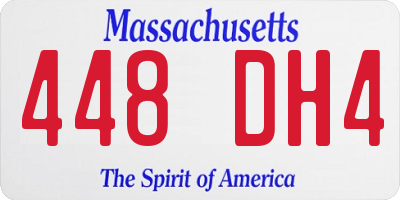 MA license plate 448DH4