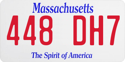MA license plate 448DH7
