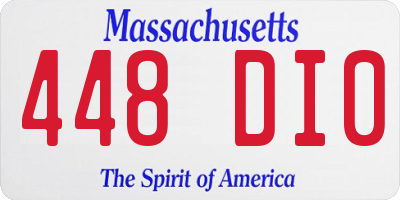 MA license plate 448DI0
