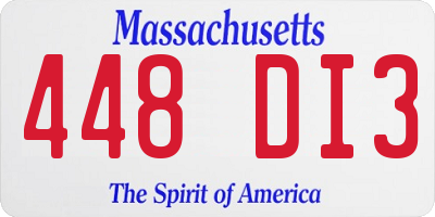MA license plate 448DI3