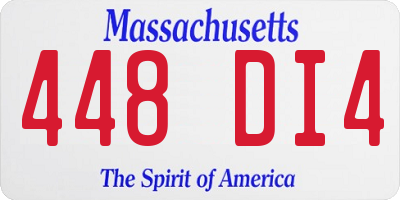 MA license plate 448DI4