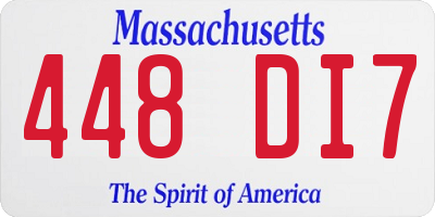 MA license plate 448DI7