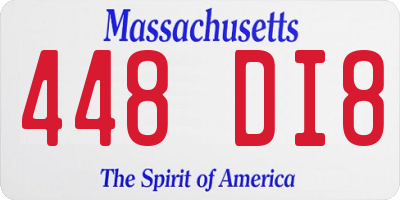 MA license plate 448DI8