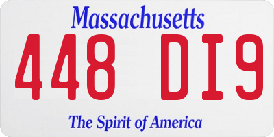 MA license plate 448DI9