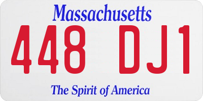 MA license plate 448DJ1