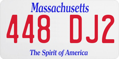 MA license plate 448DJ2