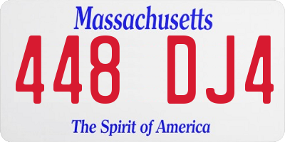 MA license plate 448DJ4
