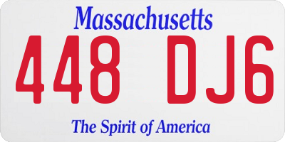 MA license plate 448DJ6