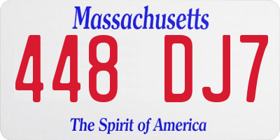 MA license plate 448DJ7