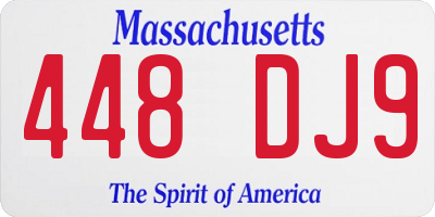 MA license plate 448DJ9