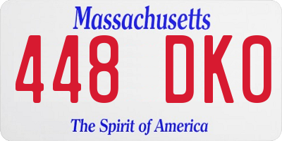 MA license plate 448DK0