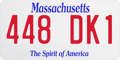 MA license plate 448DK1