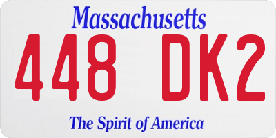 MA license plate 448DK2