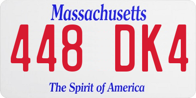 MA license plate 448DK4