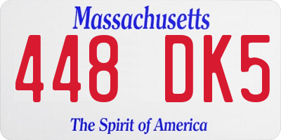 MA license plate 448DK5