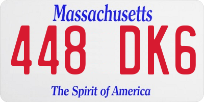 MA license plate 448DK6