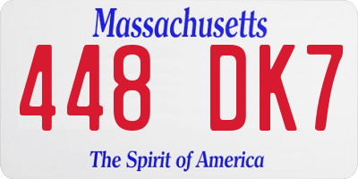 MA license plate 448DK7