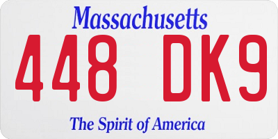 MA license plate 448DK9