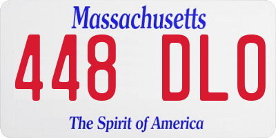 MA license plate 448DL0