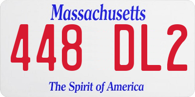 MA license plate 448DL2