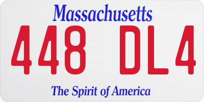 MA license plate 448DL4