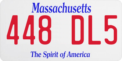 MA license plate 448DL5