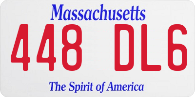 MA license plate 448DL6