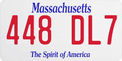MA license plate 448DL7