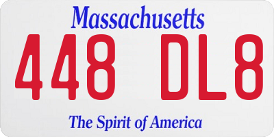 MA license plate 448DL8