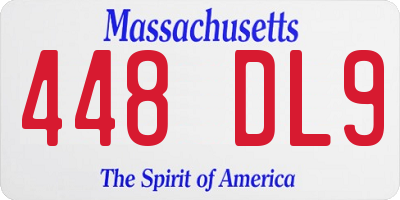 MA license plate 448DL9