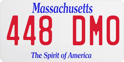 MA license plate 448DM0