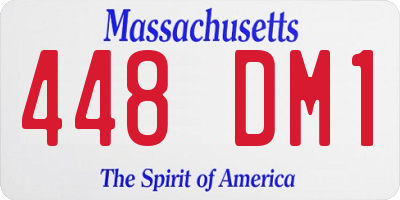 MA license plate 448DM1
