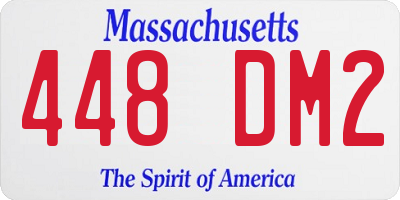 MA license plate 448DM2