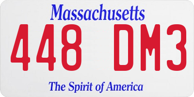 MA license plate 448DM3