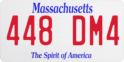 MA license plate 448DM4