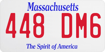 MA license plate 448DM6
