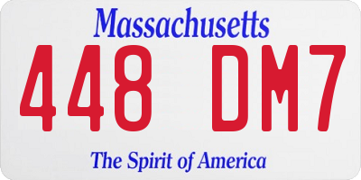 MA license plate 448DM7