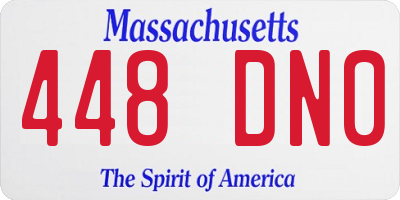 MA license plate 448DN0