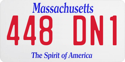 MA license plate 448DN1