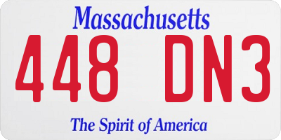 MA license plate 448DN3