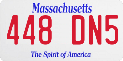 MA license plate 448DN5